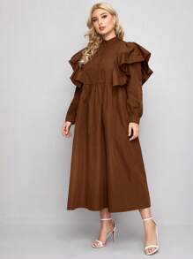 Mulvari 女裝大碼編織花朵蕾絲連衣裙