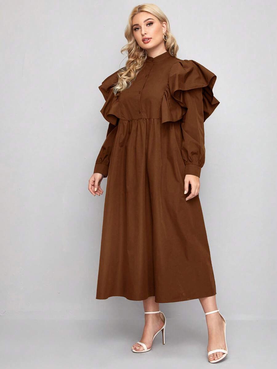 Mulvari 女裝大碼編織花朵蕾絲連衣裙