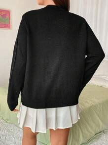 Flirla 大碼開衫 - 黑色 - 查看 2