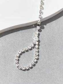 SHEIN BAE 1入組簡約時尚個性化鏈條手鍊 - 銀色 - 查看 4