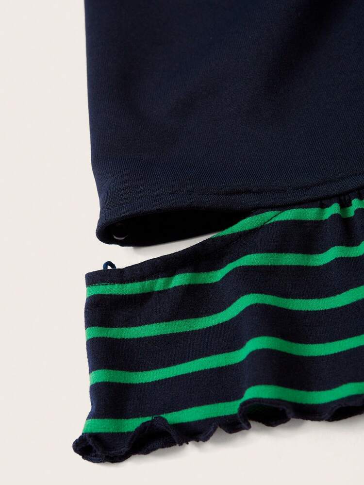 Striped Ruffle Hem Skirt