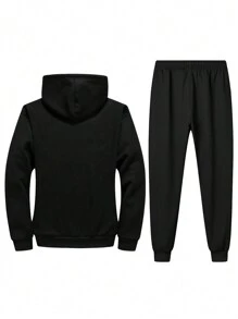 Men Zip Up Thermal Lined Hoodie & Sweatpants, Fall Clothes Winter