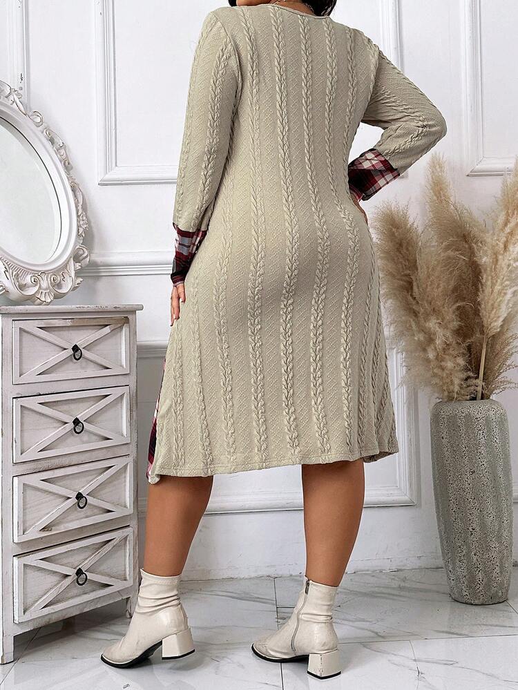 Women's Fashion Stitching Long Sleeve Dress
