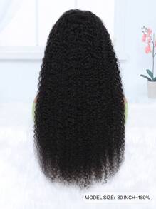 13x6 Kinky Curly Lace Front Wig 人髮,30-32吋透明髮網,180%髮量適用於自然色 - SNatural - 查看 4