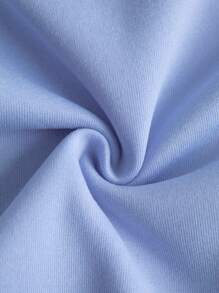 INAWLY Women's Cartoon Duck Pattern Drop Shoulder Fleece Sweatshirt - Baby Blue - View 4