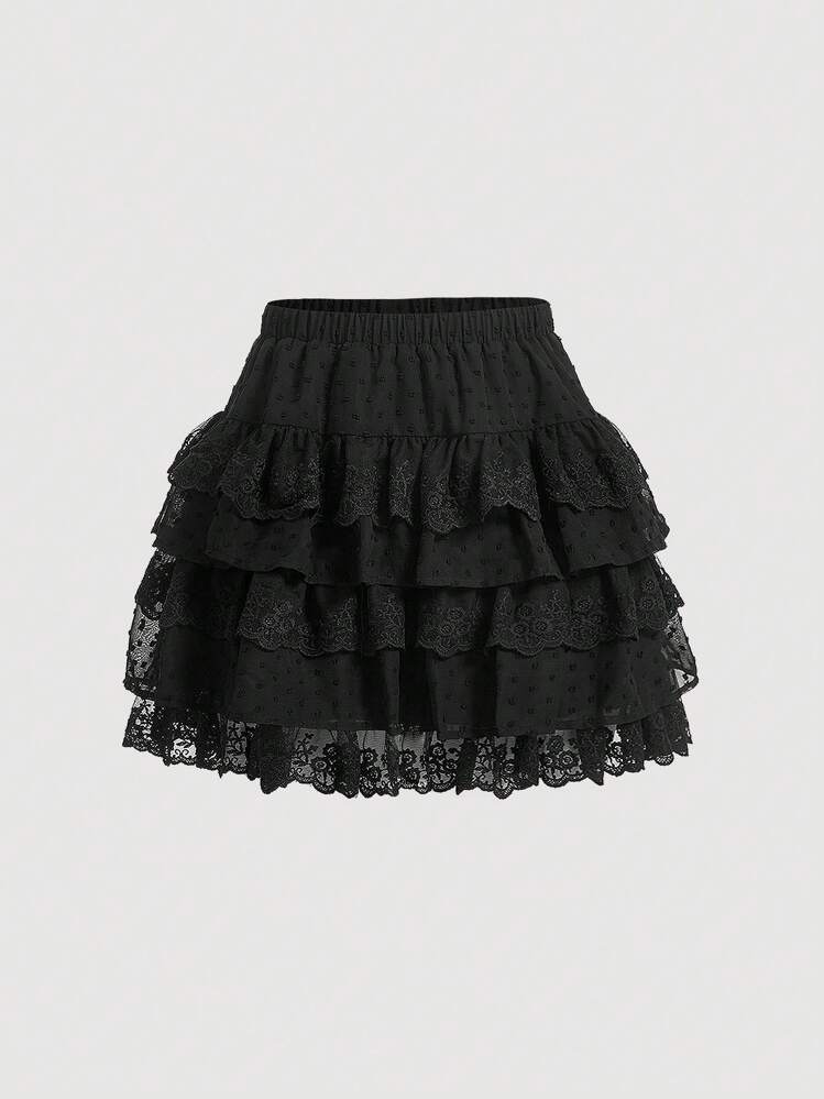 SHEIN MOD レディース多層レーススカート | SHEIN JAPAN