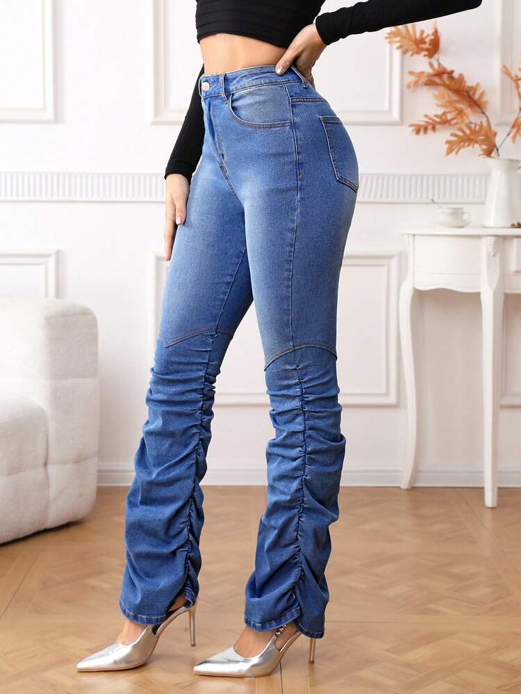Women's Slim Fit Jeans With Folded Hem
