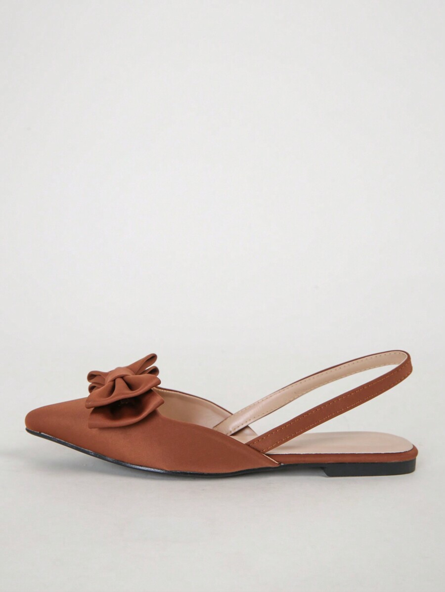 Women's Brown Flat Shoes With Bowknot Detail SHEIN USA