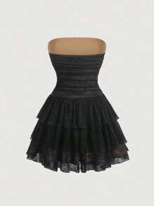 SHEIN MOD 女性無袖多層多層洋裝(白色襯衫不包含)