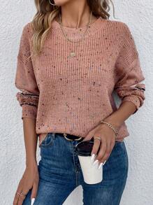 SHEIN LUNE Suéter Con Tinte Espacial Para Mujer - Rosa vieja - Ver 5