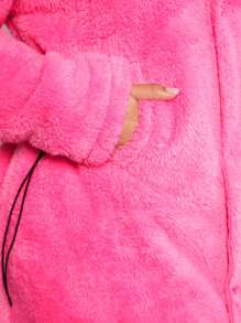 SHEIN SXY Women's Teddy Fleece Long Coat - White - View 6