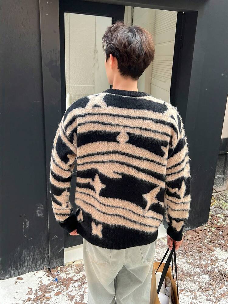 Men's Colorblock Drop Shoulder Sweater