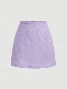 SHEIN MOD Của phụ nữ Hoa Textured Váy - Màu tím - Xem 1