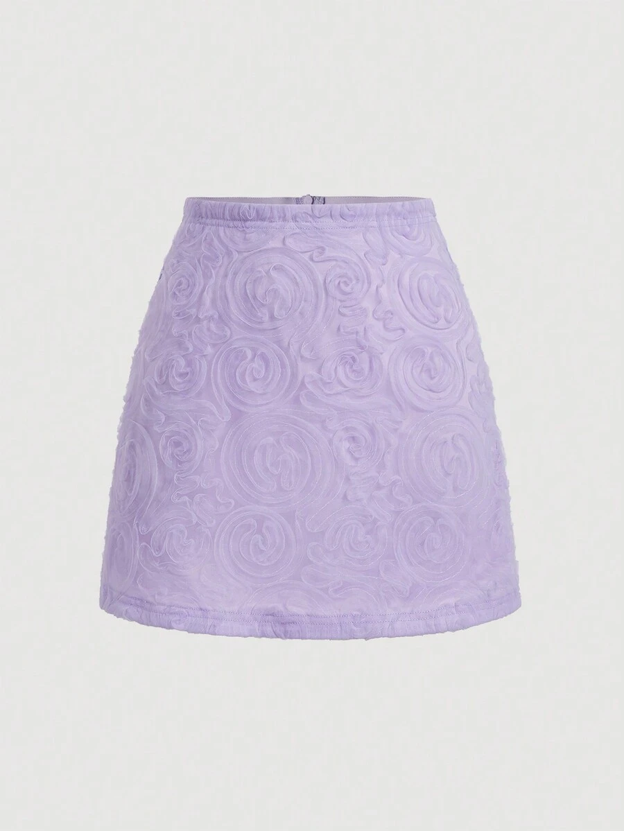 SHEIN MOD Của phụ nữ Hoa Textured Váy - Màu tím - Xem 1