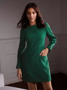 MOTF Classy FRONT POCKET DRESS - Green - View 4