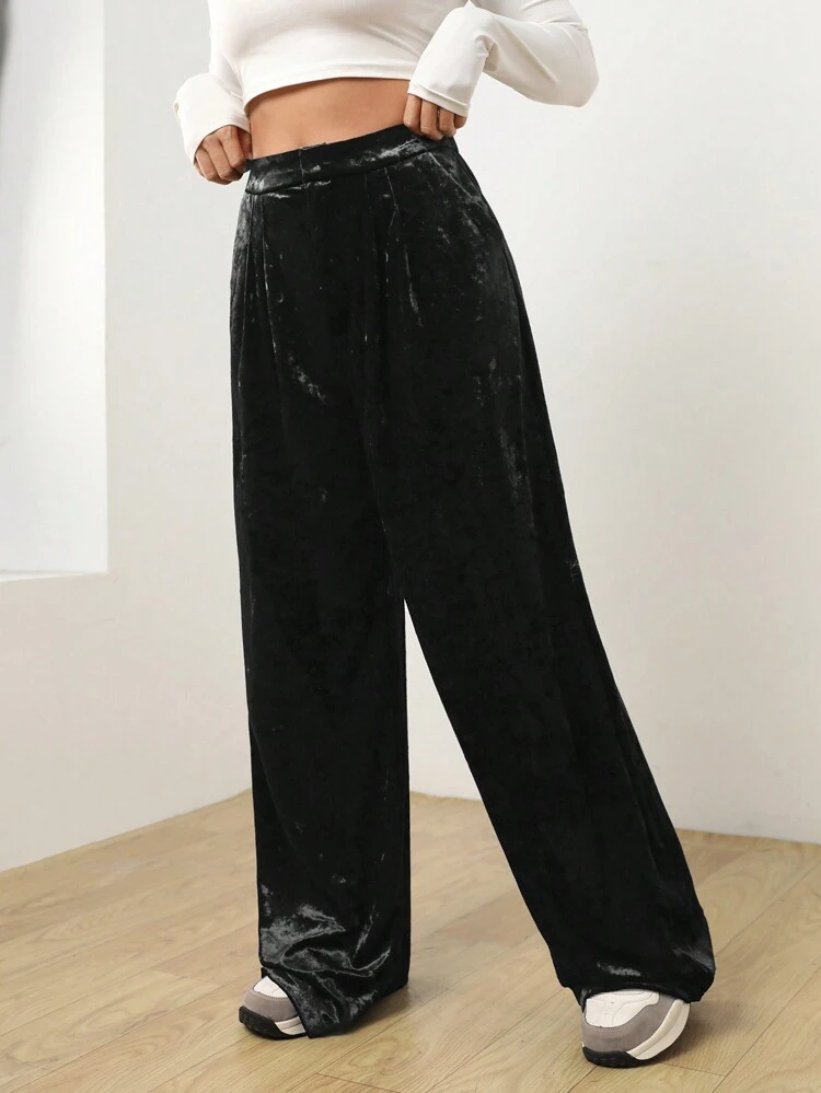 Black Velvet Women's Pants