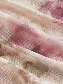 SHEIN MOD 女士露肩花紋荷葉邊連衣裙 - 彩色 - 查看 3