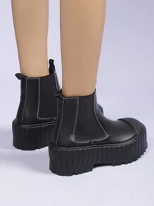 Quý cô Đúng mốt Giày bốt ngắn ( Mắt cá chân & Ngắn ) Với Dày Chống trượt Đế , Đàn hồi Ban nhạc , Vá lại & Buổi tiệc Phong cách phương Tây - màu đen - Xem 5