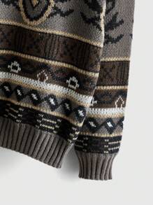 ROMWE Fairycore Áo len oversize họa tiết hình học - Nhiều màu - Xem 4