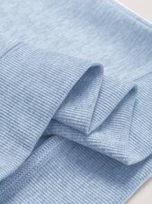 RueChic Men's Letter Printed Sweatshirt And Slanted Pocket Sweatpants Two-piece Set - Baby Blue - View 5