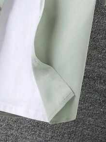 SHEIN 男童字母貼細節口袋前置襯衫(無內搭) - 薄荷綠 - 查看 5