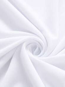 SHEIN EZwear 大尺碼男士使命字母印花圓領短袖 T 卹 - 白色 - 查看 5