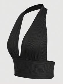 VaVaBold Women's 3 Packs Solid Color Halter Neck Crop Top - Multicolor - View 4