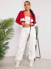 SHEIN SXY 顏色塊ins風格檢查圖案短款休閒女外套 - 彩色 - 查看 3