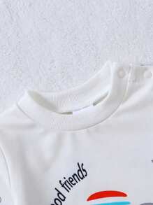 Set de 2 pijamas con forro térmico y estampado de gato para bebés y niños pequeños, adecuado para 6-24 meses, otoño/invierno