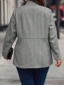 Celure Manteau Surdimensionné En Laine Avec Col À Revers Et Poches Biais