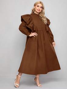 Mulvari 女裝大碼編織花朵蕾絲連衣裙