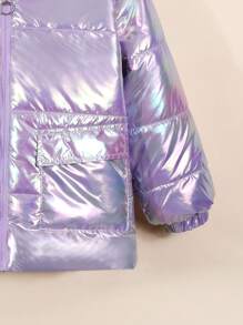 SHEIN Tween Girl, elegant, cu glugă, decor de lungime mijlocie