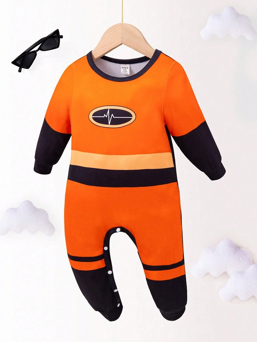 男女通用時尚連身褲 - 橘色 - 查看 1