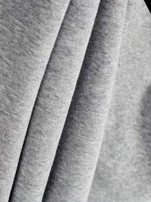 SHEIN LUNE Women's Plus Size Floral Letter Print Sweatshirt - Grey - View 5