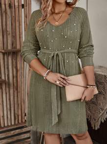 SHEIN LUNE 大碼連衣裙 - 灰色 - 查看 1