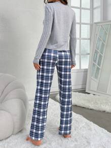 Plaid Pajamas Set - Multicolor - View 2