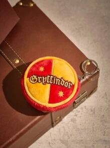 Harry Potter | ROMWE Monedero Redondo Con Bloques De Color Rojo Y Amarillo Con Estampado De León - Amarillo - Ver 2