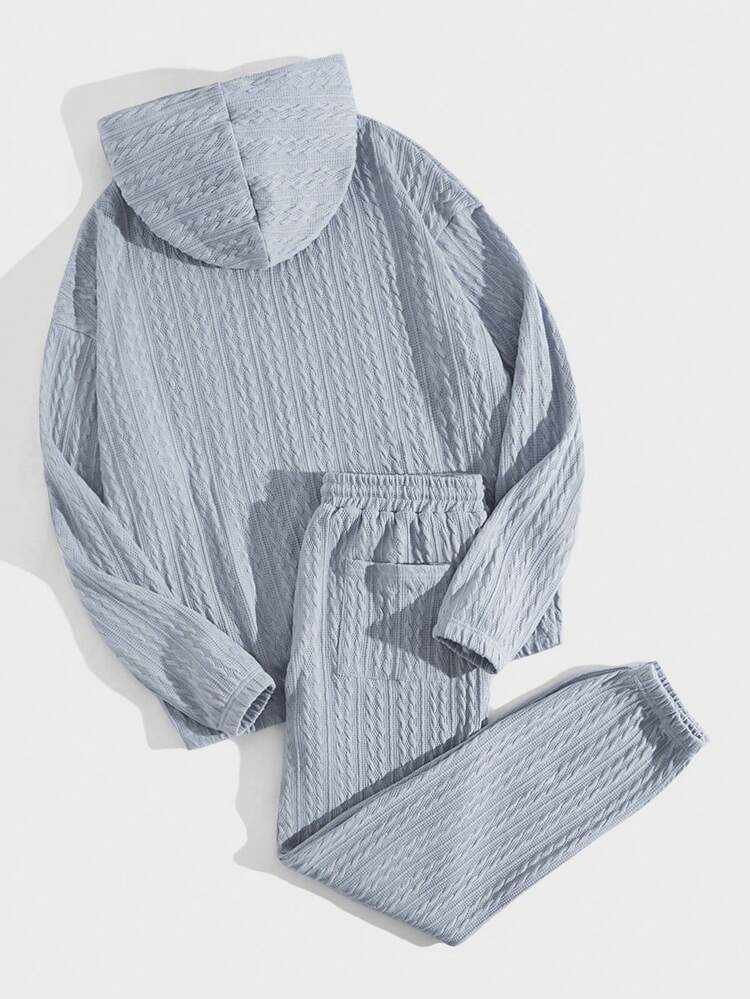 Men's Knitted Casual Sweatshirt And Sweatpants Set