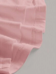 SHEIN EZwear Women's Solid Color Pleated Tank Top - Pink - View 4