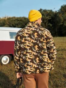 In My Nature 男士滿版印花拉鏈開襟戶外搖粒絨夾克 - 彩色 - 查看 2