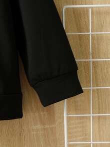 Young Boy Bear Print Sweatshirt - Black - View 4