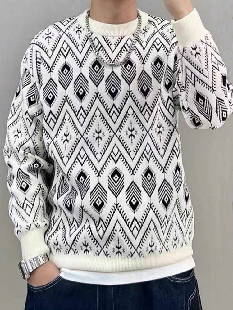 Men's Geometric Pattern Sweater