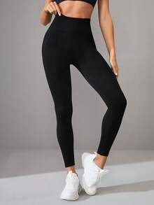Yoga Basic Women's Tight-fitting Sports Leggings - Black - View 7