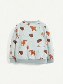 Cozy Pixies Baby Girl Cartoon Graphic Sweatshirt - Blue - View 2