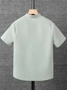 SHEIN 男童字母貼細節口袋前置襯衫(無內搭) - 薄荷綠 - 查看 2