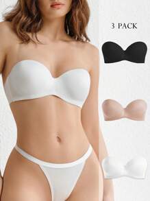 Ocili Leisure 3pack Solid Bandeau Bra - Multicolor - View 5