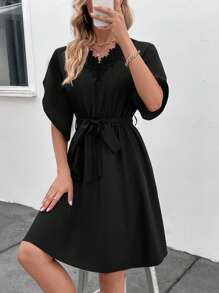 EMERY ROSE Của phụ nữ Vá lại Ren Váy có thắt lưng - màu đen - Xem 5