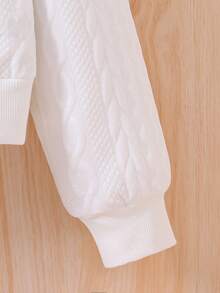 Tween 女童纯色休闲拉链连帽夹克 - 白色 - 查看 3