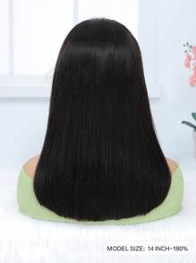 13x4 鮑伯直蕾絲前假髮人髮 10-14 吋透明正面 180% 密度自然色 - S1B - 查看 2