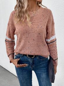 SHEIN LUNE Suéter Con Tinte Espacial Para Mujer - Rosa vieja - Ver 4